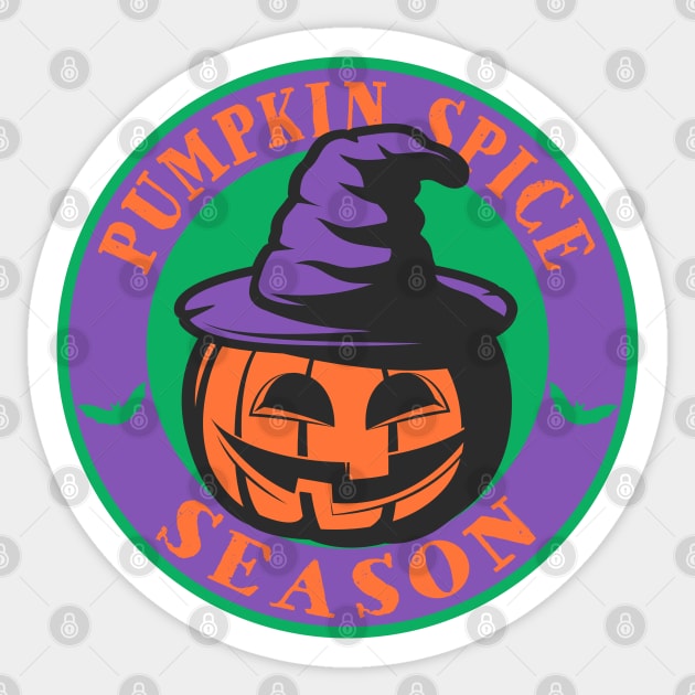 Pumpkin Spice Season Halloween Jack O Lantern Sticker by CultTees